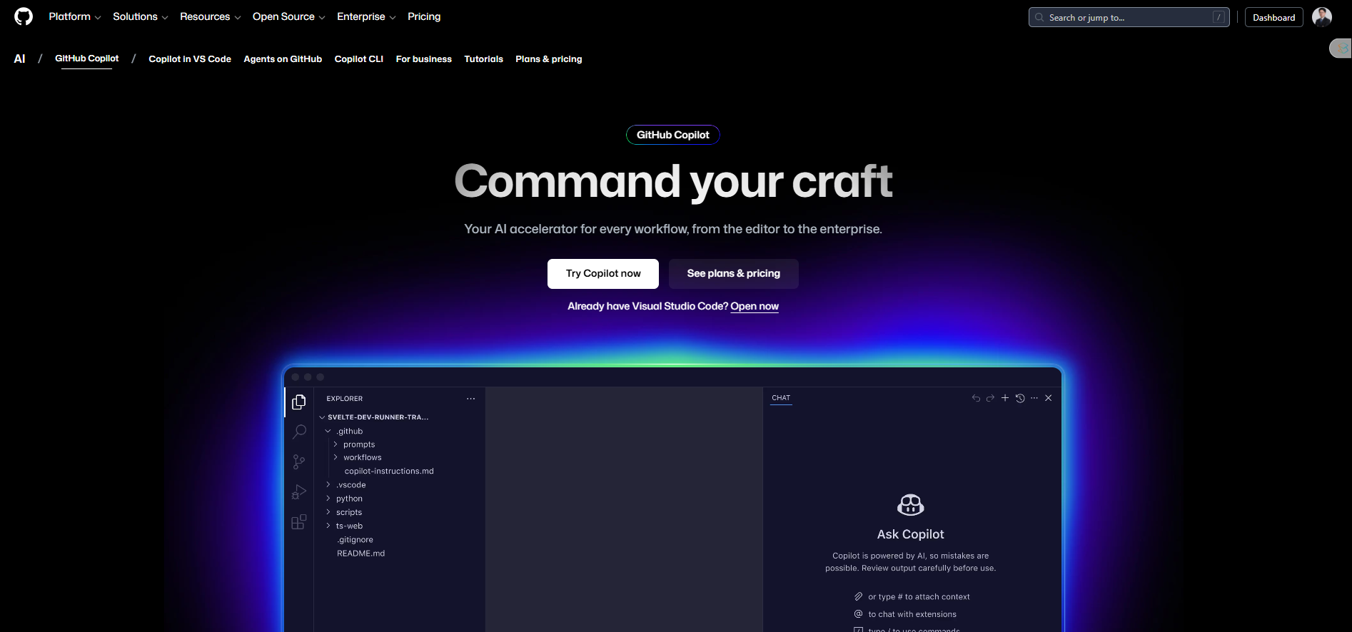 GitHub Copilot 官方頁面