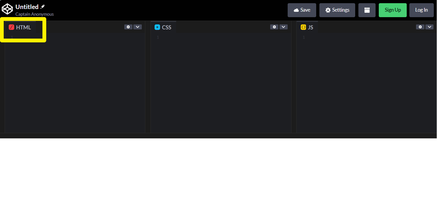 CodePen 編輯畫面